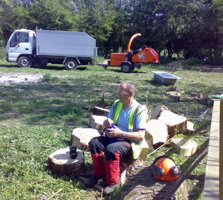 tree surgery van and chipper